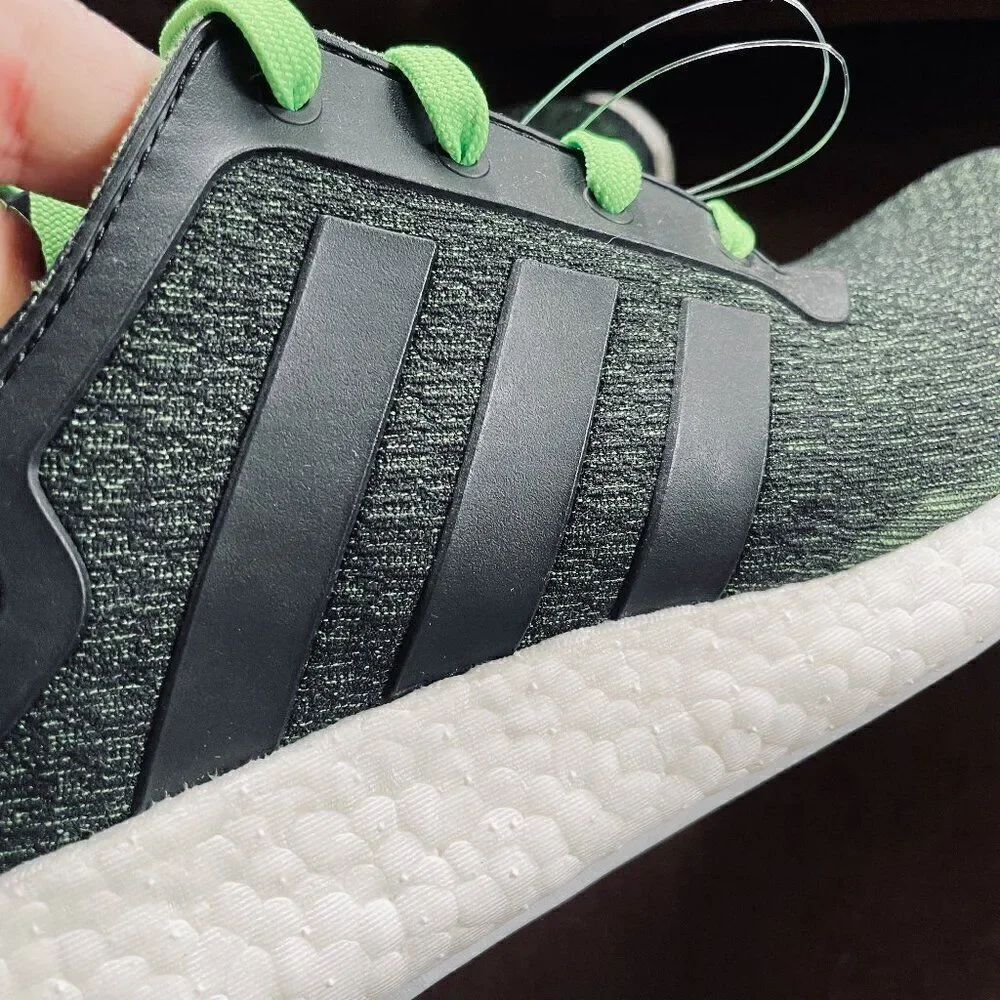 NEW Adidas Pure Boost Reveal Black Green PrimeKnit Suede Mens 10 US 44 EUR 9 UK